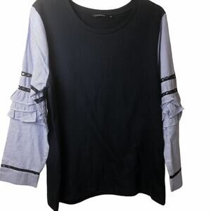 Hannah Womens Navy Long Sleeve Blouse Size  L